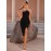 Stunning Ruffle Trim Bodycon Dress - Bridesmaid Dresses with Asymmetrical Neck, Elegant Backless, High Slit, Party & Banquet Wear for Women - Elegant and Chic Clothing for Special Occasions