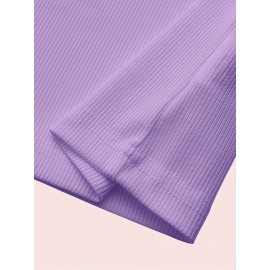 Sold Ribbed Elastic Waist Shorts, Casual Basic Shorts For Summer & Spring, Women's Clothing Sold Ribbed Elastic Waist Shorts, Casual Basic Shorts For Summer & Spring, Women's Clothing