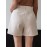 Women'S High-Waisted Straight Pants Shorts with Slant Pockets and Pleats, Solid Color, Woven Polyester, All-Season