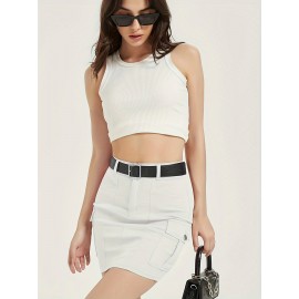 Mini Bodycon Y2K Skirt - Women Denim Skirts - Slim Fit, Button-Front, Flap Pockets, Sexy, Cute, Daily Wear, Versatile, Comfortable, and Chic Mini Bodycon Y2K Skirt - Women Denim Skirts - Slim Fit, Button-Front, Flap Pockets, Sexy, Cute, Daily Wear, Versatile, Comfortable, and Chic