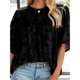 Womens 3/4 Bell Sleeve Blouse Summer Crewneck Lace Tops Floral Shirts Womens 3/4 Bell Sleeve Blouse Summer Crewneck Lace Tops Floral Shirts