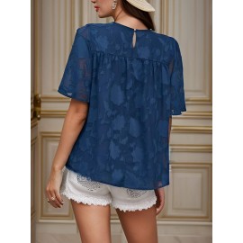 Womens 3/4 Bell Sleeve Blouse Summer Crewneck Lace Tops Floral Shirts Womens 3/4 Bell Sleeve Blouse Summer Crewneck Lace Tops Floral Shirts