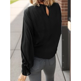 TooluckWomens Casual Tops Blouses Long Sleeve Ruffle Sleeve Loose Shirts TooluckWomens Casual Tops Blouses Long Sleeve Ruffle Sleeve Loose Shirts