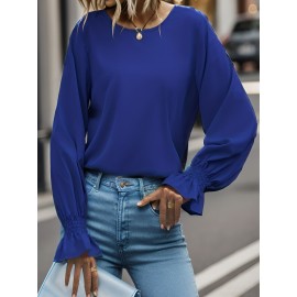 TooluckWomens Casual Tops Blouses Long Sleeve Ruffle Sleeve Loose Shirts TooluckWomens Casual Tops Blouses Long Sleeve Ruffle Sleeve Loose Shirts