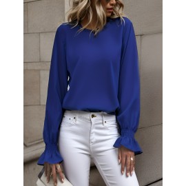 TooluckWomens Casual Tops Blouses Long Sleeve Ruffle Sleeve Loose Shirts TooluckWomens Casual Tops Blouses Long Sleeve Ruffle Sleeve Loose Shirts