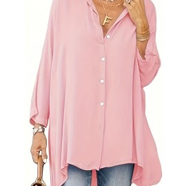 Women's Oversized T-Shirt Button-Up Long Sleeve Shirt V-Neck Loose Flowy Shirt Women's Oversized T-Shirt Button-Up Long Sleeve Shirt V-Neck Loose Flowy Shirt